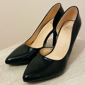 Black Patent Leather Heels by Delicious